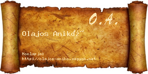 Olajos Anikó névjegykártya
